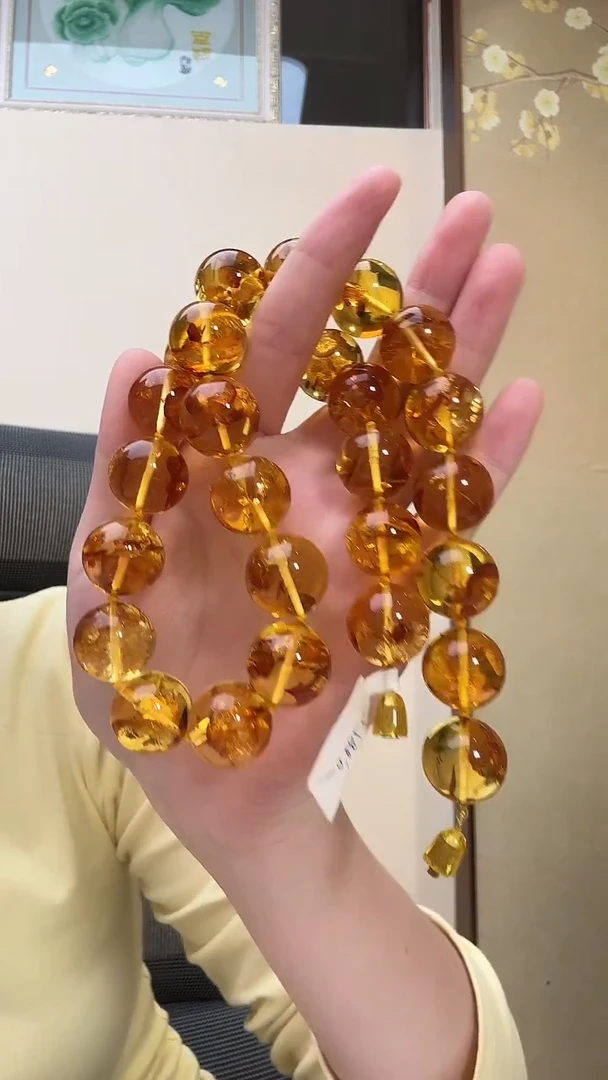 琥珀颈饰未镶嵌项链