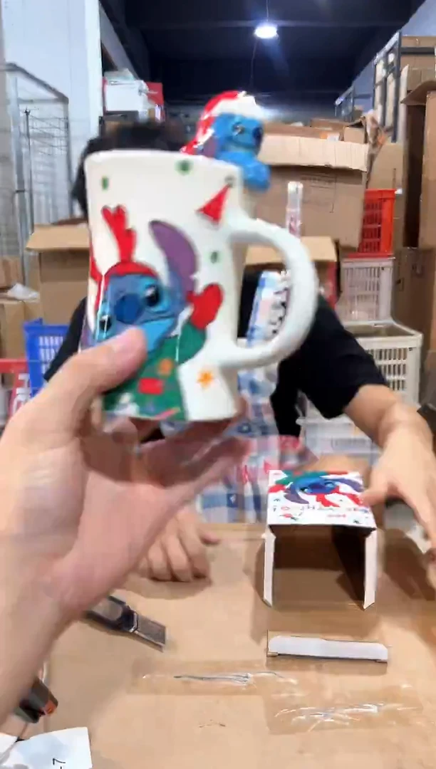 瓷片史迪仔麋鹿小蛮腰水杯