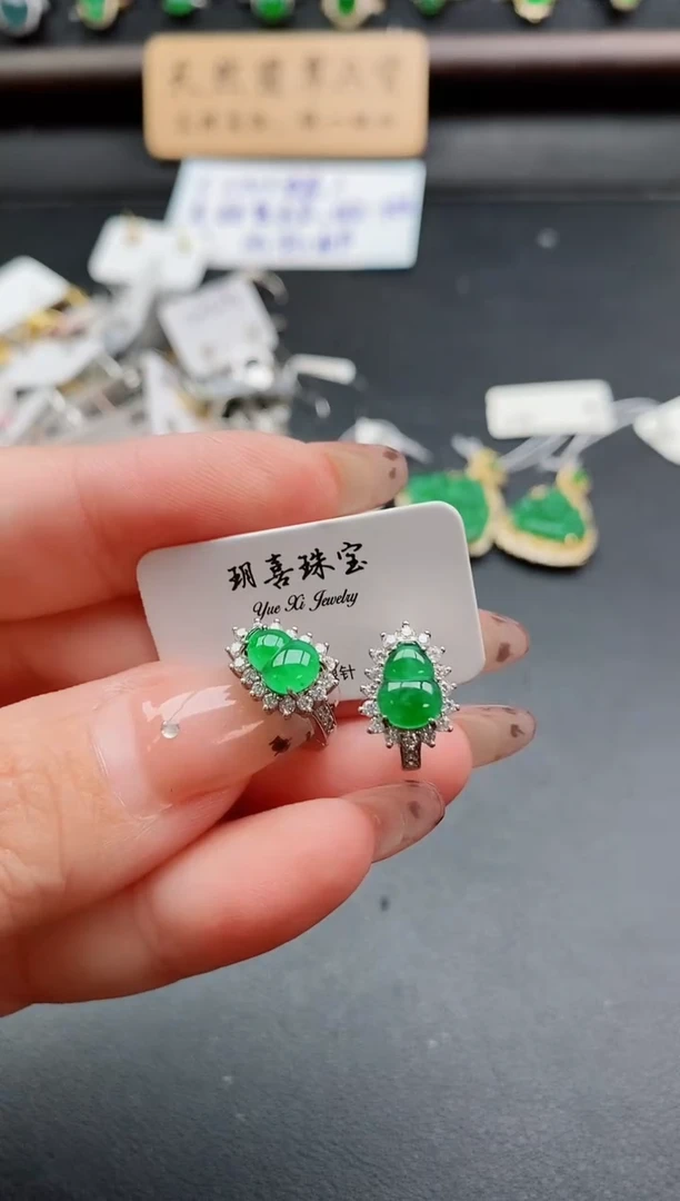 银S925镶嵌戒指翡翠1