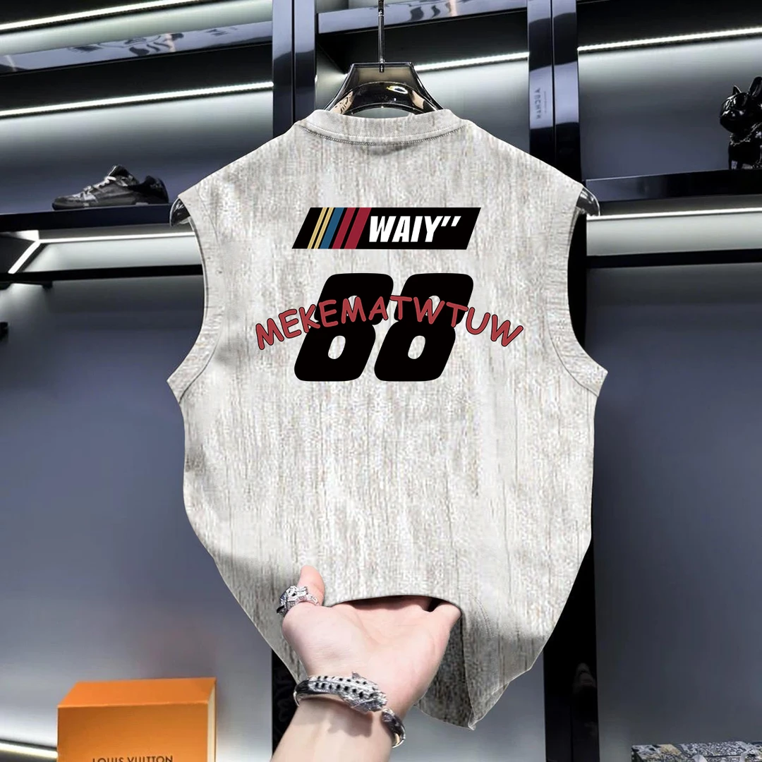 奥特莱斯~外贸清仓捡漏美式扎染背心男夏ins潮牌坎肩无袖T恤上衣