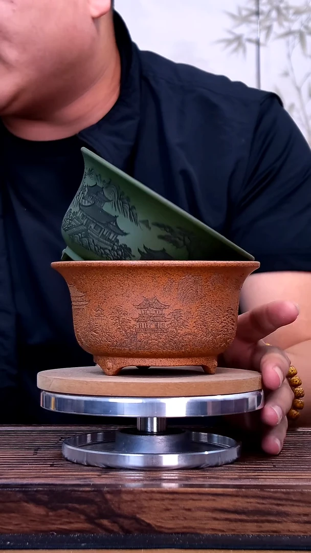 紫砂花盆紫砂花盆内口12-6    2只