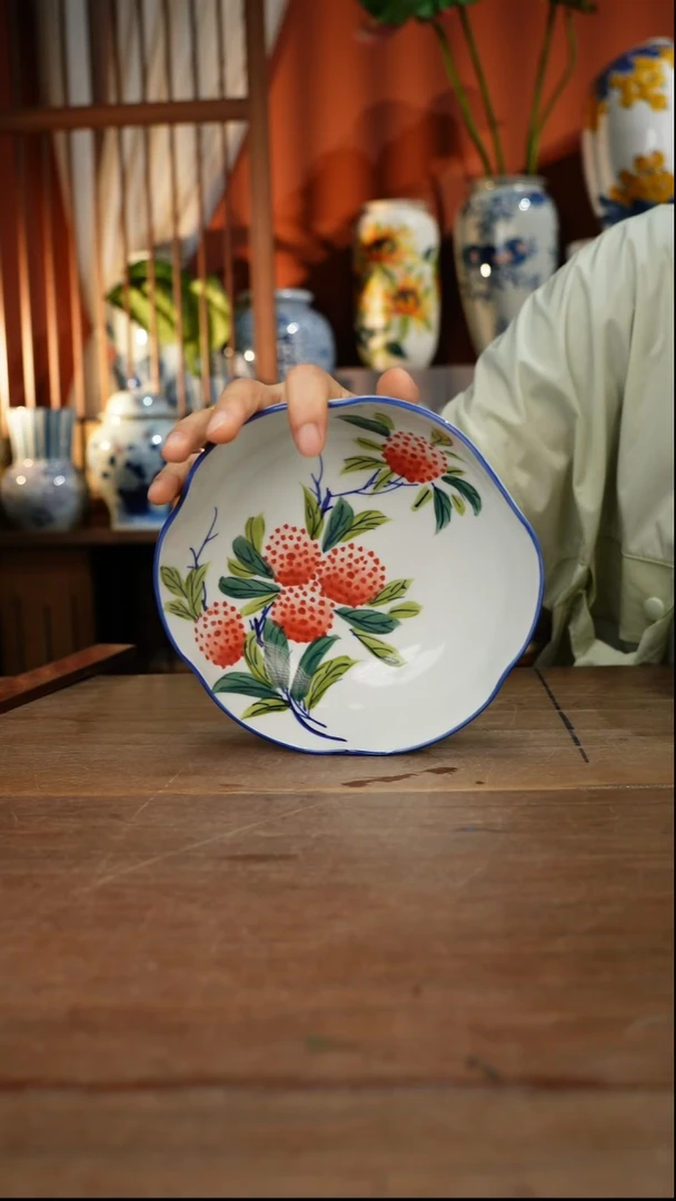 瓷片【简家甄选】景德镇设计师釉下手绘陶瓷餐具