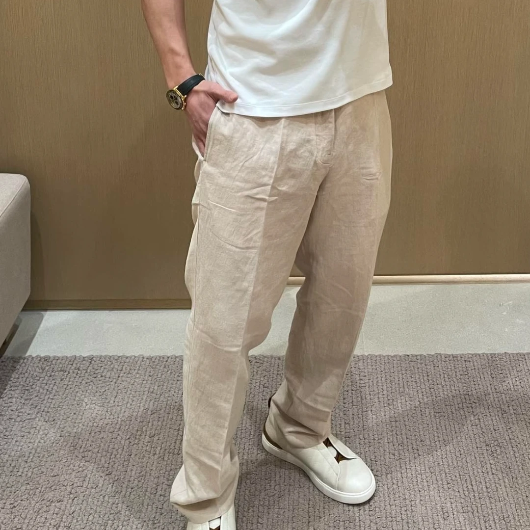 【胜华优选】除了高端 一无是处-杰家顶奢级天丝麻休闲裤-5801#