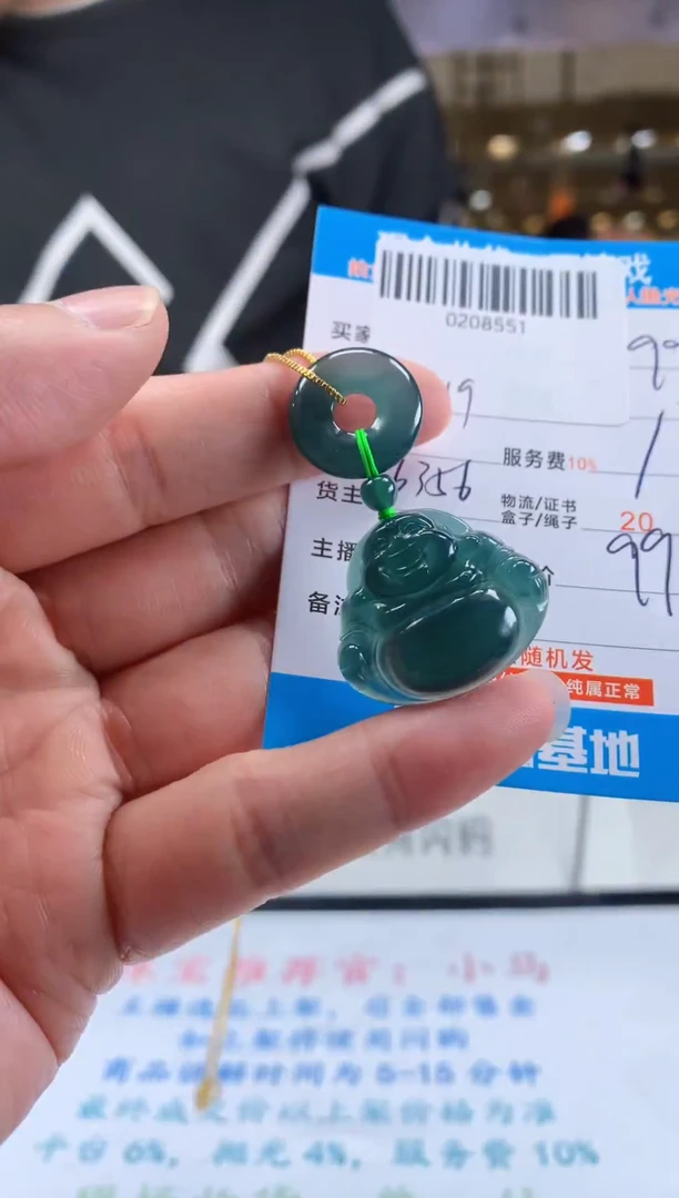 颈饰未镶嵌翡翠天然翡翠A货拍一发一