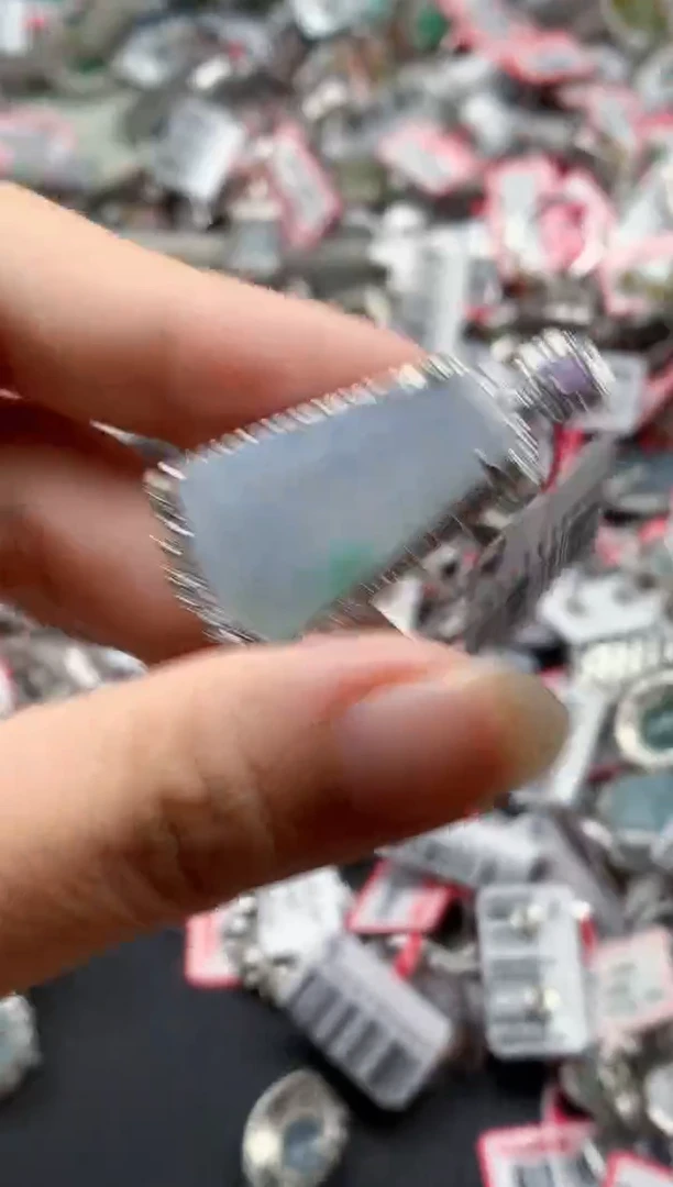 银S925镶嵌戒指翡翠天然A货缅甸翡翠