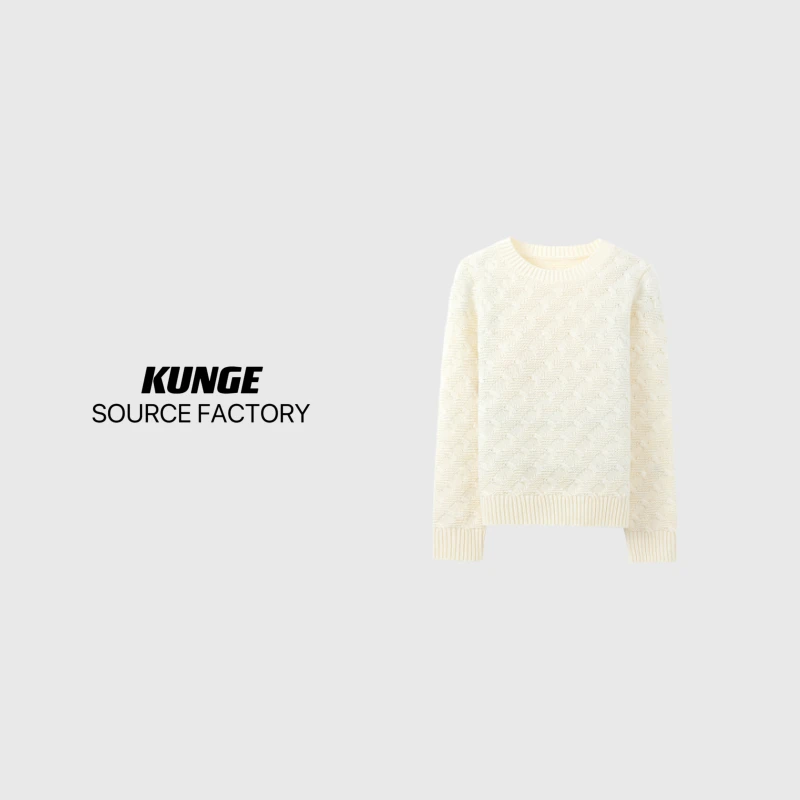 KUNGE--潮流时尚百搭圆领秋冬气质女装针织衫-8779