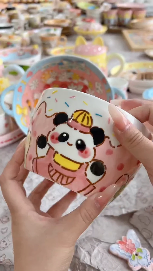 摆件陶景德镇陶瓷手绘微瑕