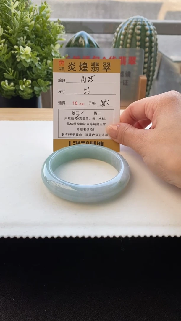 未镶嵌手镯翡翠圈口56.8编码A125