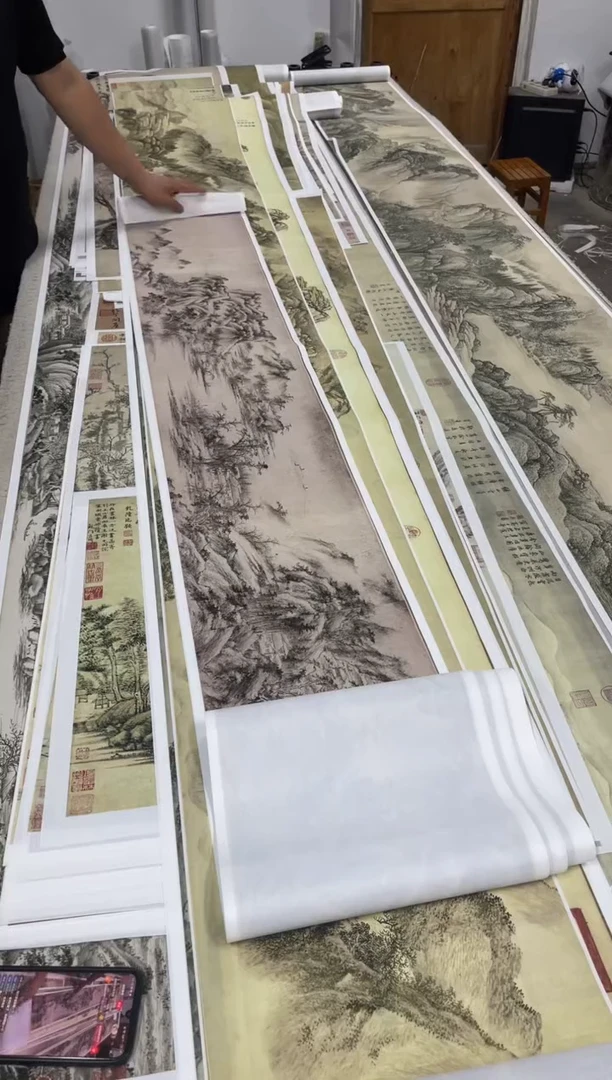 徐贲 溪山无尽 长卷 微喷复刻
