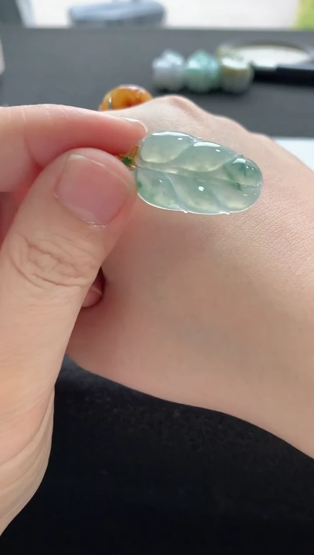未镶嵌挂件翡翠叶子F1583-189