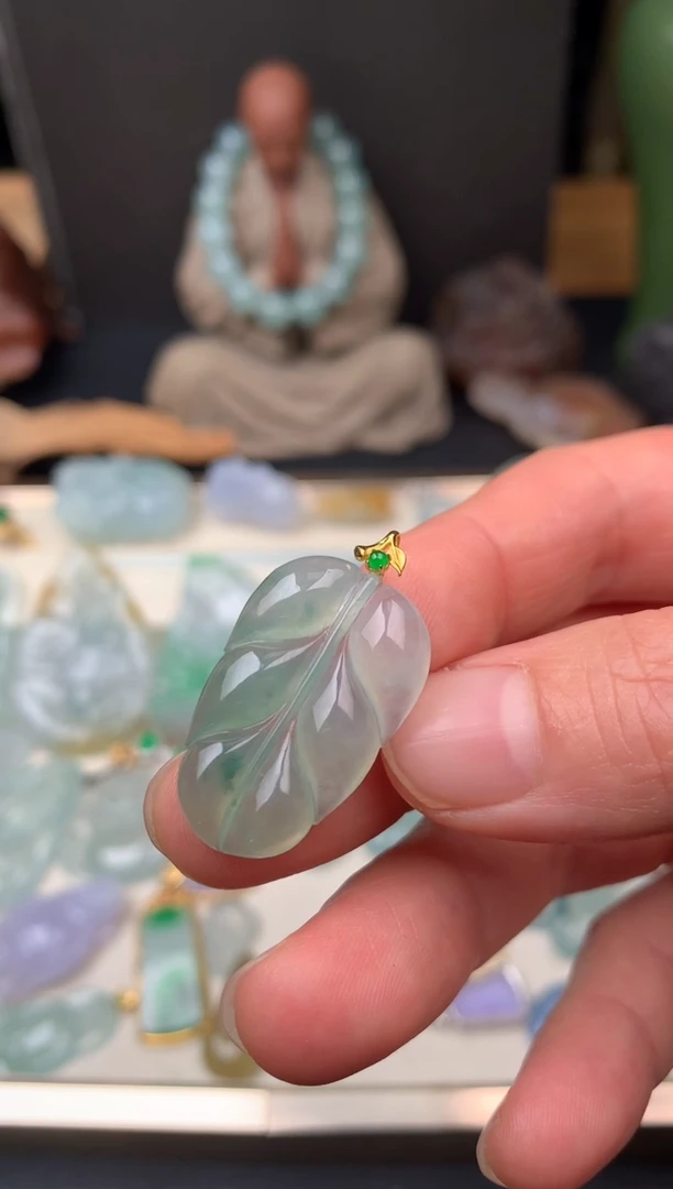 吊坠(不含链)18K金镶嵌翡翠吊坠