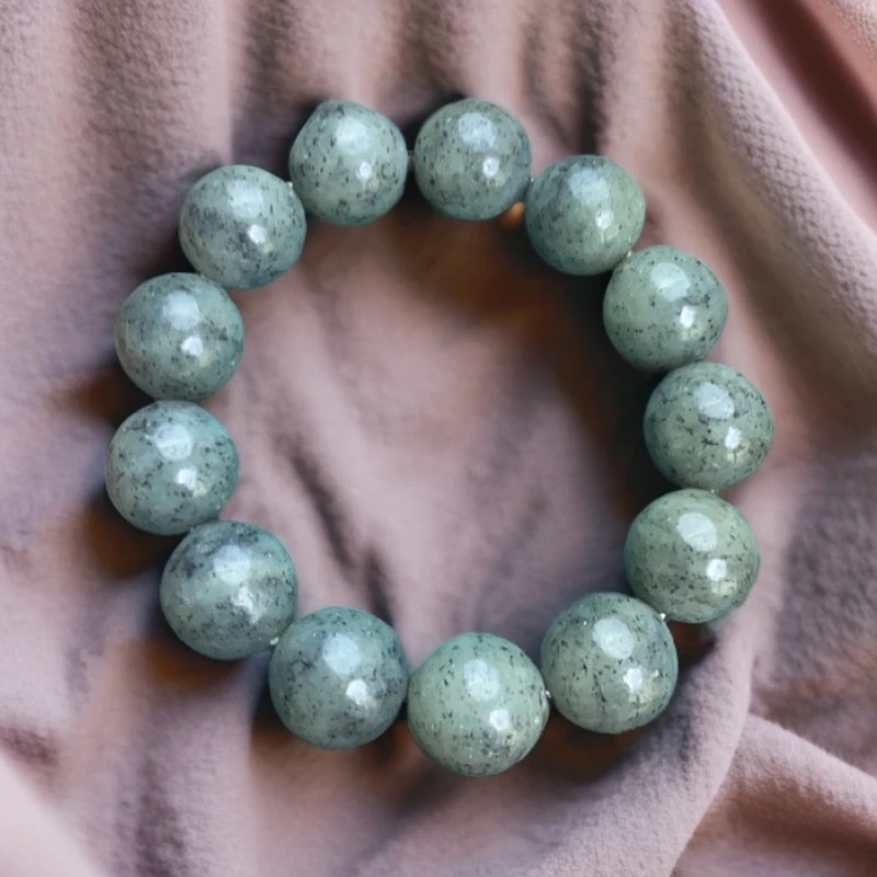 和田玉点墨青花手串16