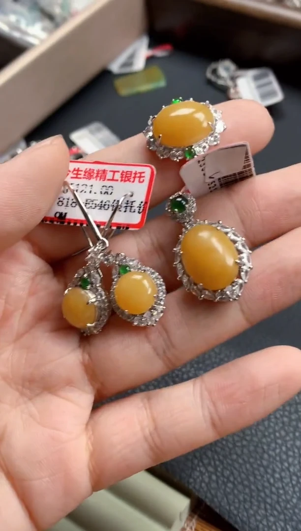 银S925镶嵌戒指翡翠天然A货缅甸翡翠
