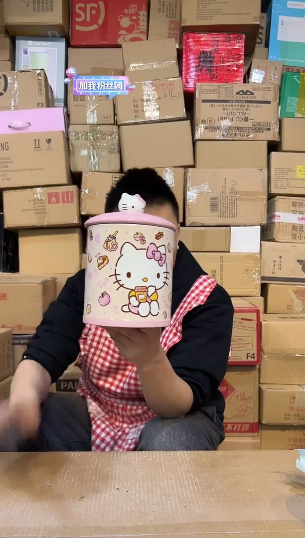 【闪购商品】杯B款粉色kt罐子 陶瓷材质