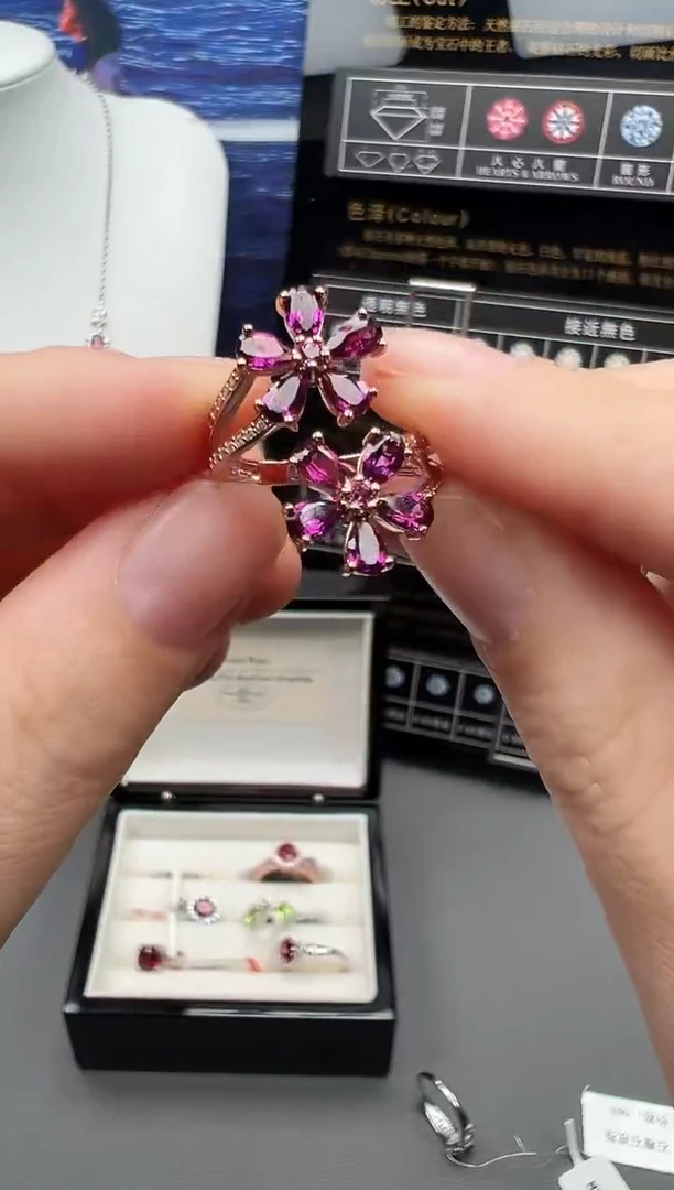 银S925镶嵌戒指石榴石51