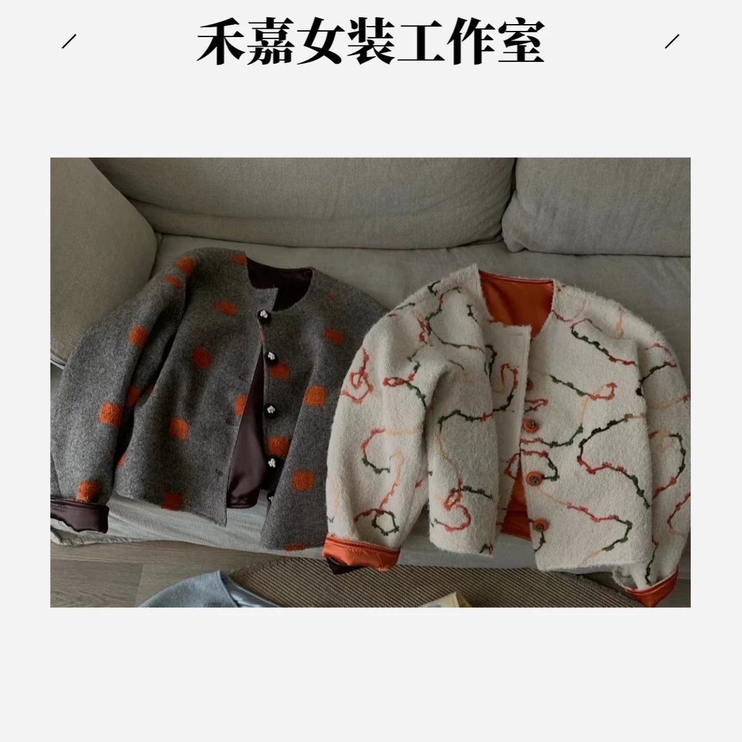 禾嘉 •【柿柿如意】 50羊毛立体花朵外套