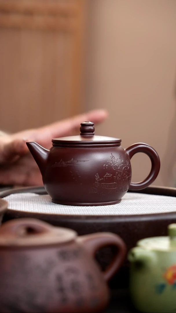 【闪购商品】紫砂茶壶紫脂泥水平汉瓦