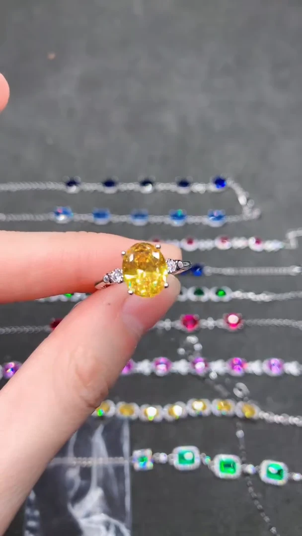 【闪购商品】彩色蓝宝石戒指银S925镶嵌.....