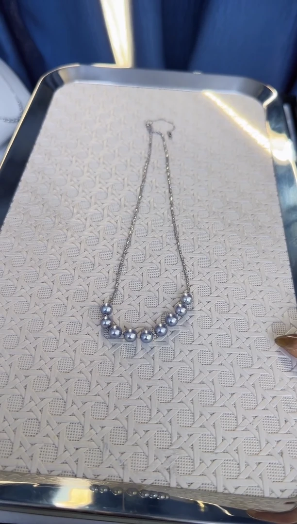 【闪购商品】海水珍珠项链18K金镶嵌真多麻6-7mm