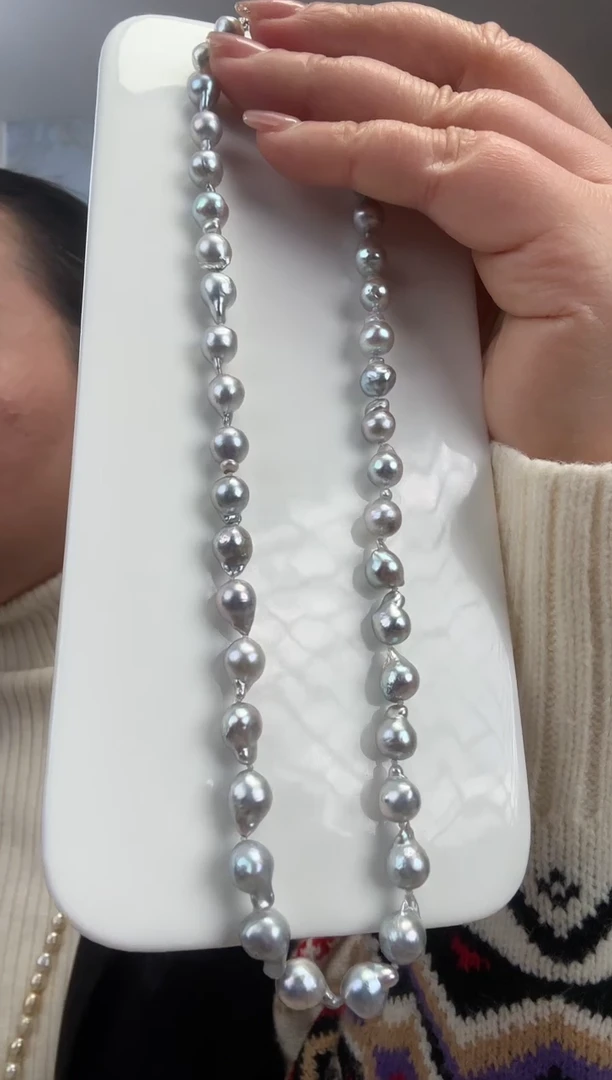 【闪购商品】海水珍珠颈饰银S925镶嵌真多麻海水珍珠自然颜色