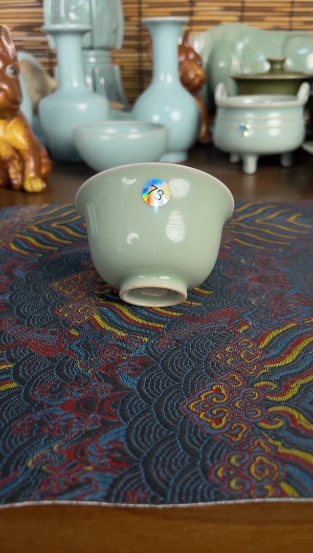 其他手工青绿釉铃铛杯