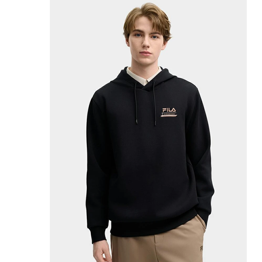 FILA斐乐新款男子时尚运动休闲舒适连帽套头针织卫衣F11M518204F
