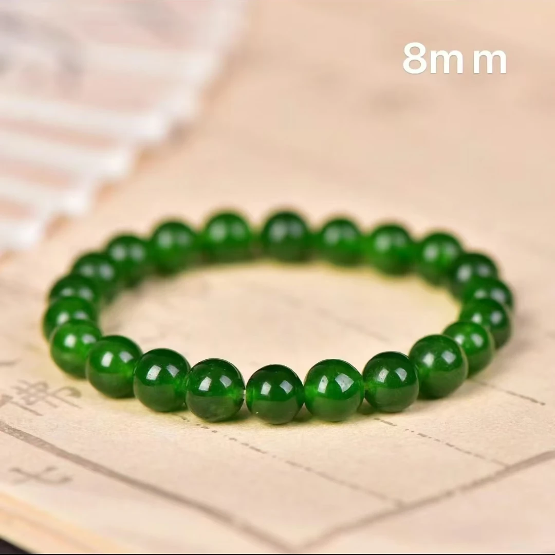 菠菜绿卡8mm精美满绿手串手链精美百搭