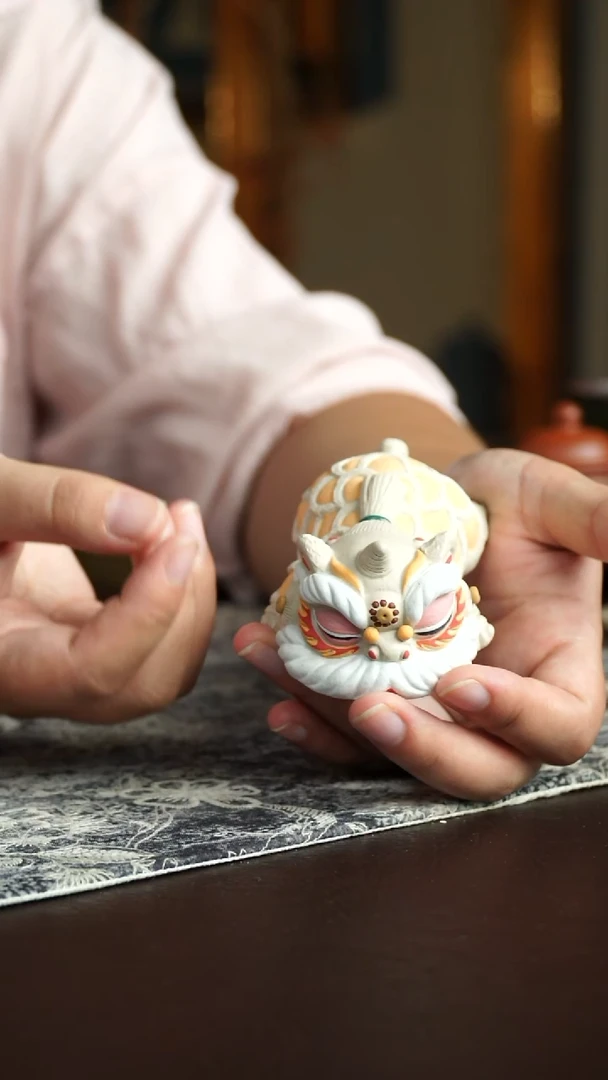 茶杯紫砂61号宜兴紫砂原矿作品舞狮