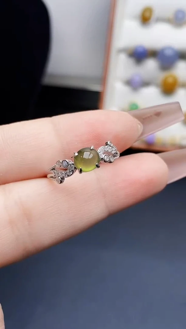 银S925镶嵌戒指翡翠3026