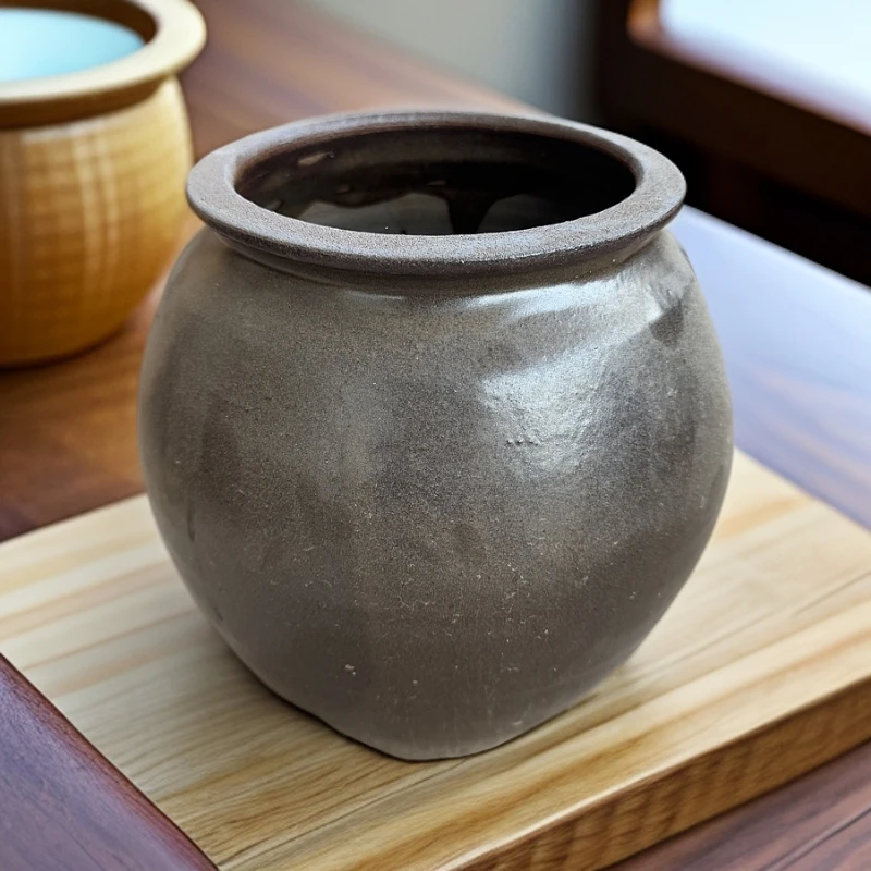 纯手工天然陶土&釉-猪油罐/作料罐/酱料罐/发酵罐（自配盖子）