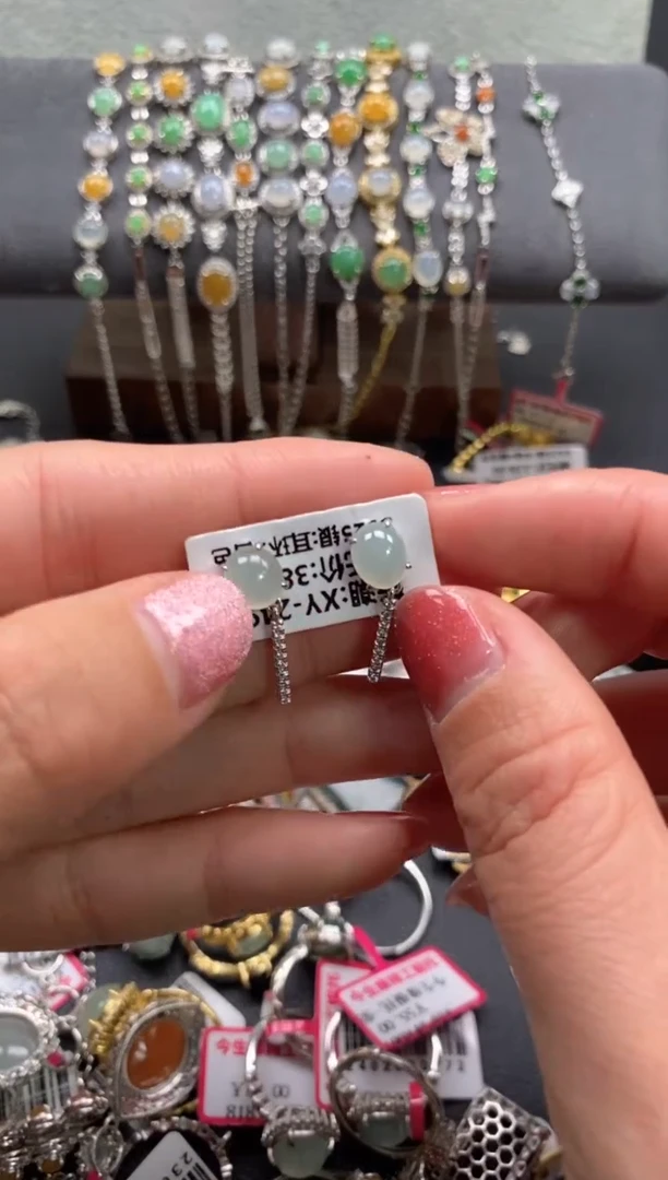 【闪购商品】翡翠戒指银S925镶嵌222222     8