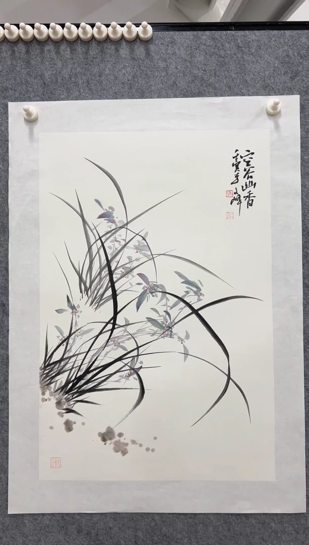 国画李文峰四尺三开花鸟作品