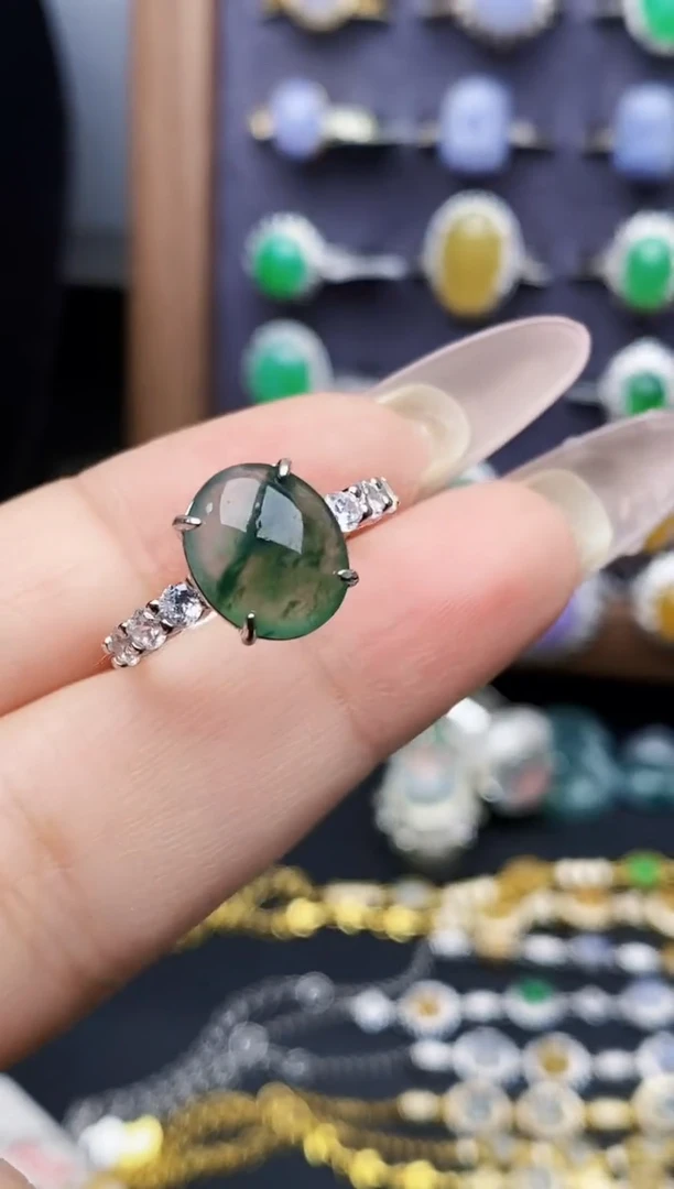 银S925镶嵌戒指翡翠1353