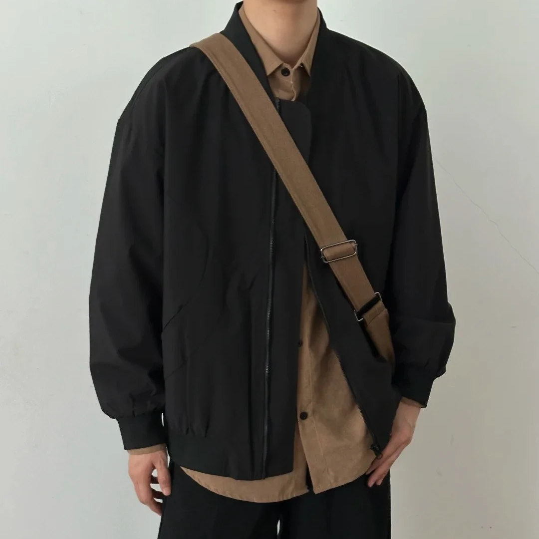 棒球服外套春秋季新款宽松休闲百搭情侣cleanfit夹克男款女士外穿