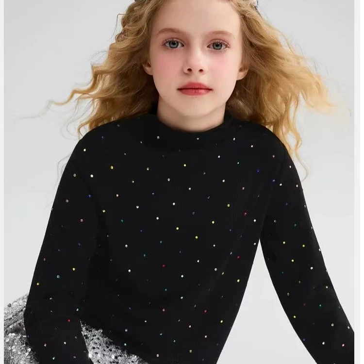 女童圆领柔软舒服百搭打底衫