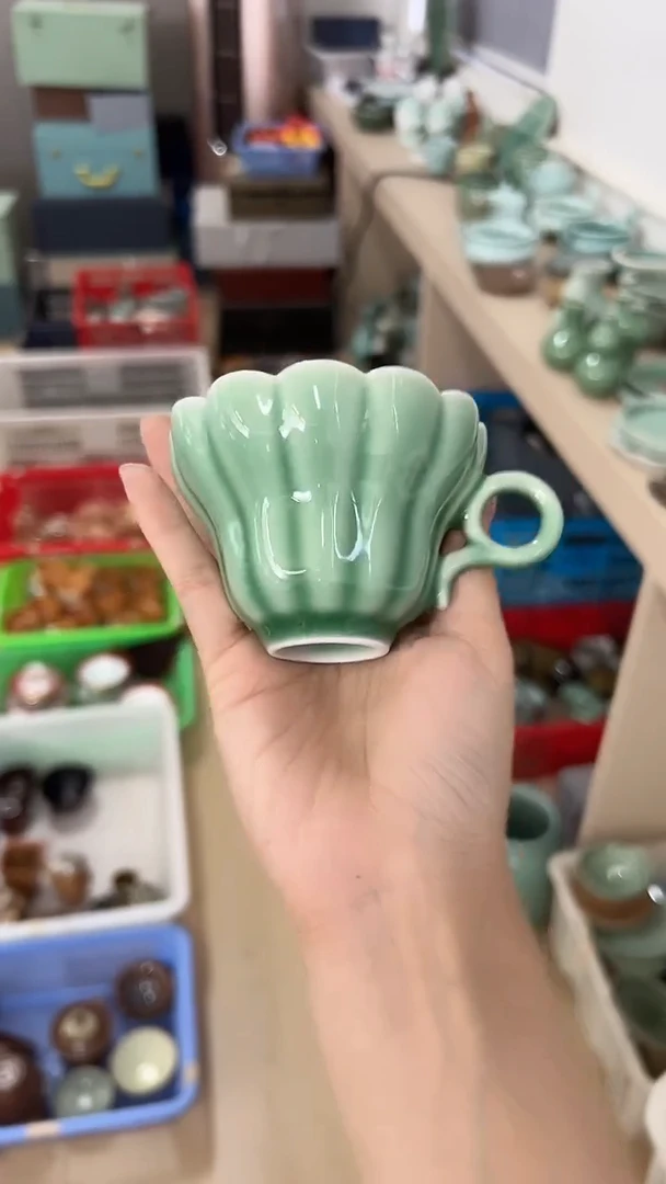 龙泉云间青瓷小米茶器