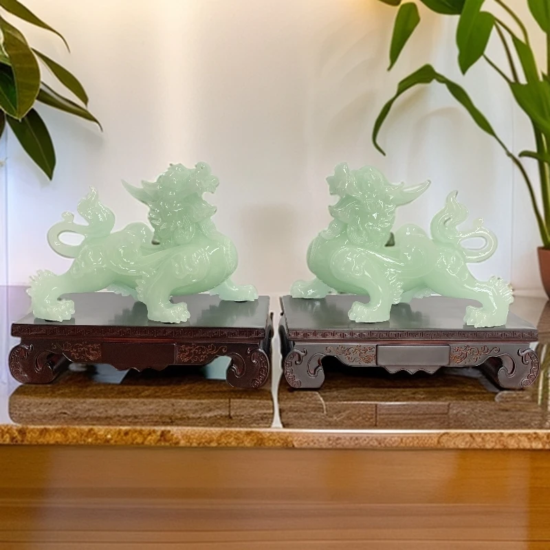 旺旺兰冰玉【招财貔貅]高档客厅工艺品酒柜招财装饰开业乔迁礼品
