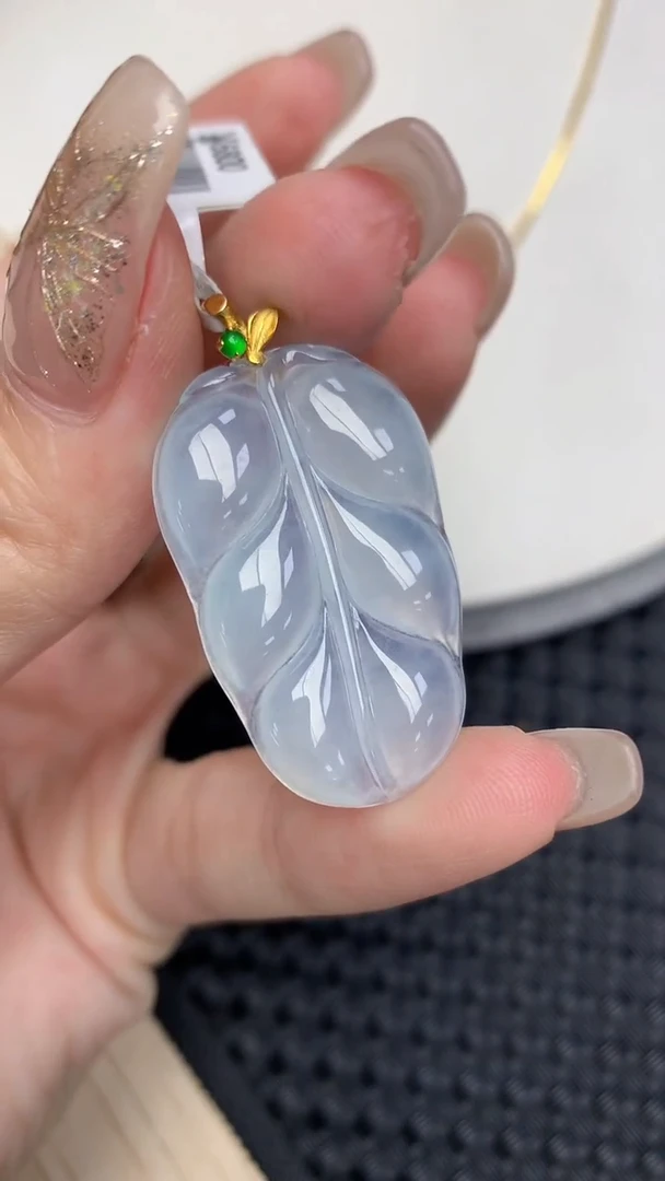 颈饰18K金镶嵌翡翠天然缅甸翡翠a货百元以上9元证书费自理