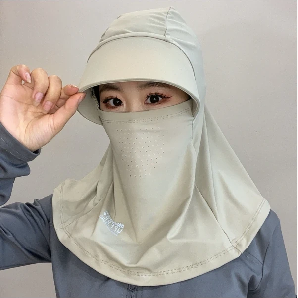全脸遮阳帽子女夏季防晒帽防紫外线户外骑行护颈面罩太阳帽