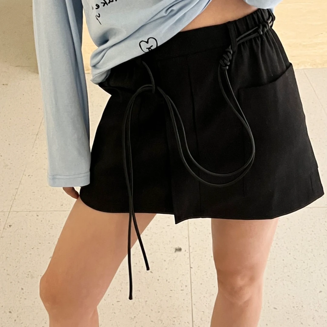 QIANQIAN 春夏新款小众设计休闲通勤潮流工装裙S71001