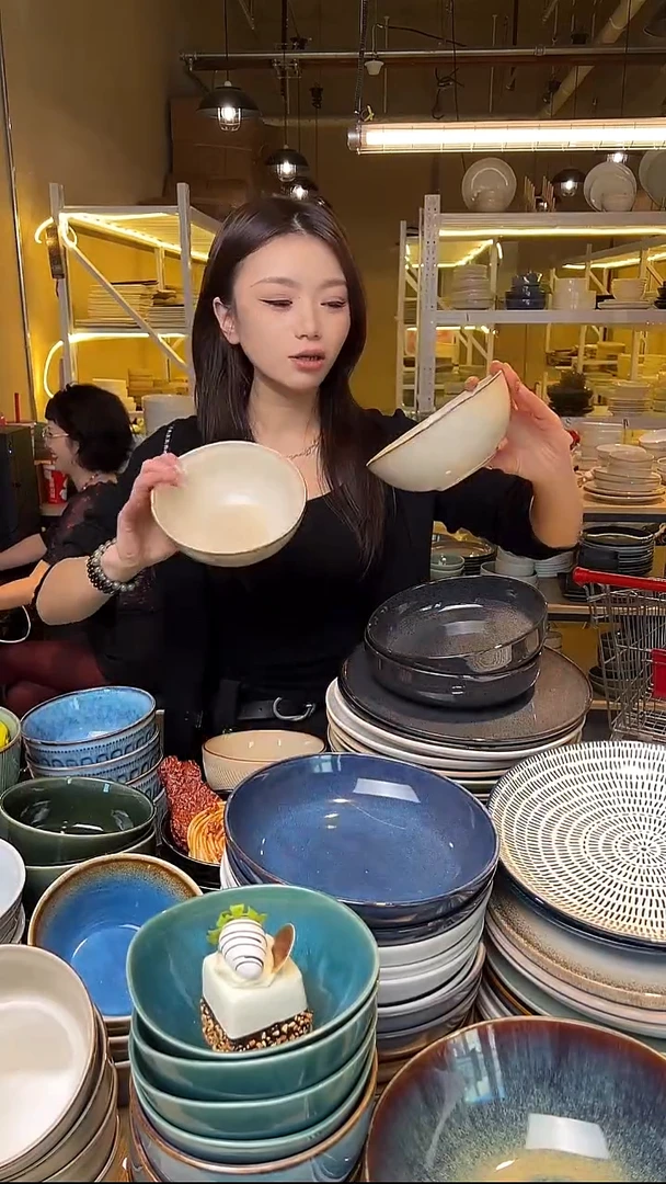 瓷159外贸尾货高温釉下彩陶瓷餐具默认微瑕