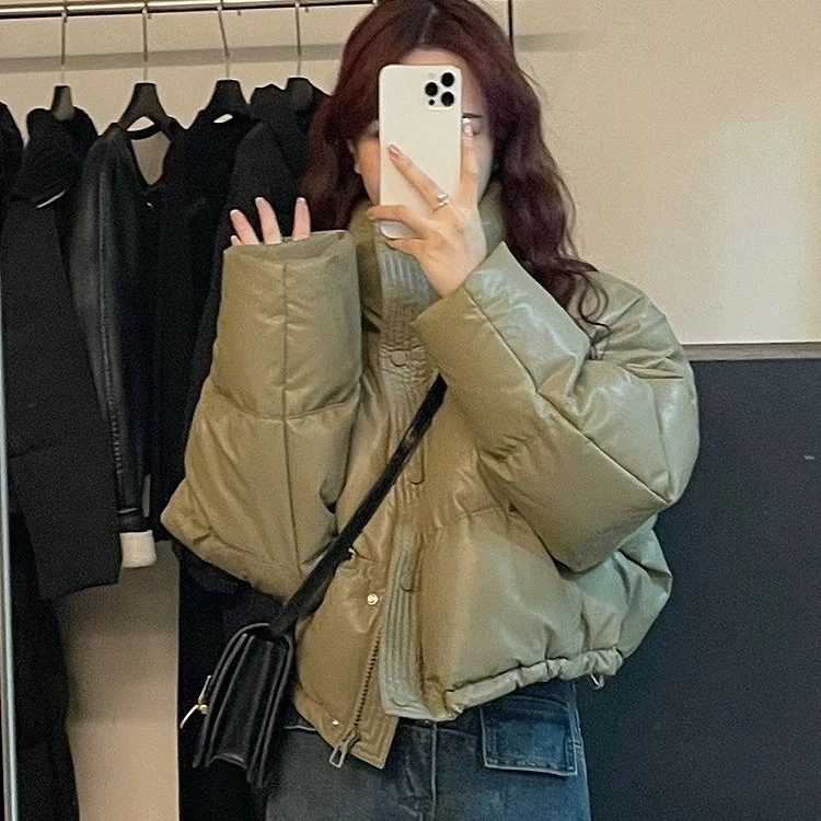 903 女士免洗短款加厚立领面包棉服 F28