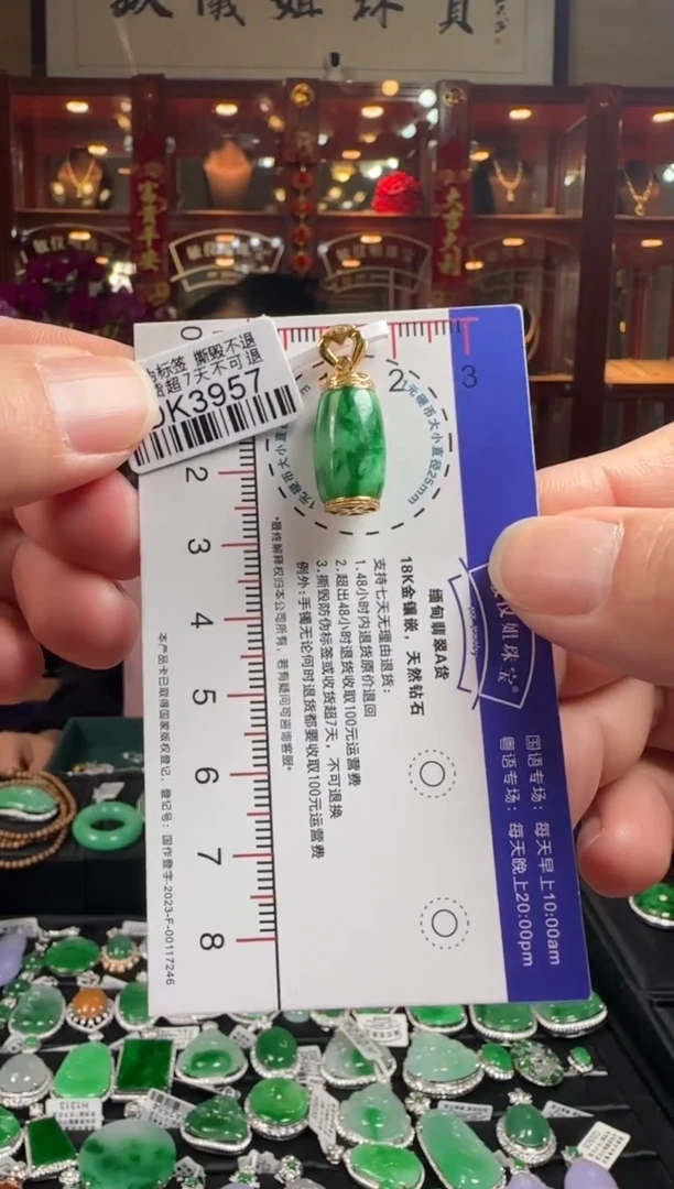 【闪购商品】翡翠颈饰18K金镶嵌DK3957 路路通