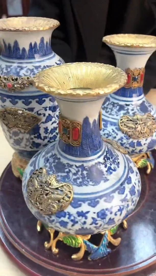 【闪购商品】瓷片S011/花丝镶嵌青花瓶随缘/一件