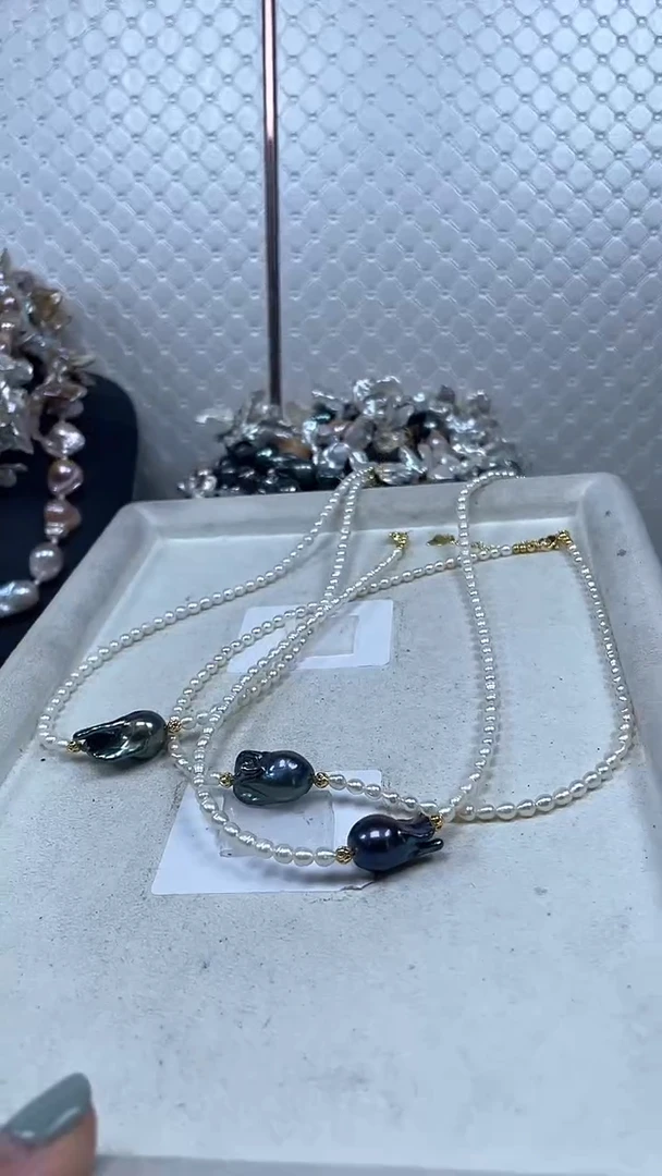 淡水珍珠未镶嵌项链【纯恬巴洛克饰品】（多样性发货发一）