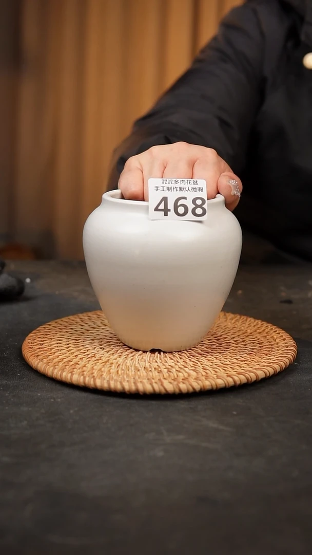 【闪购商品】瓷片468泥泥手工花盆口7高11