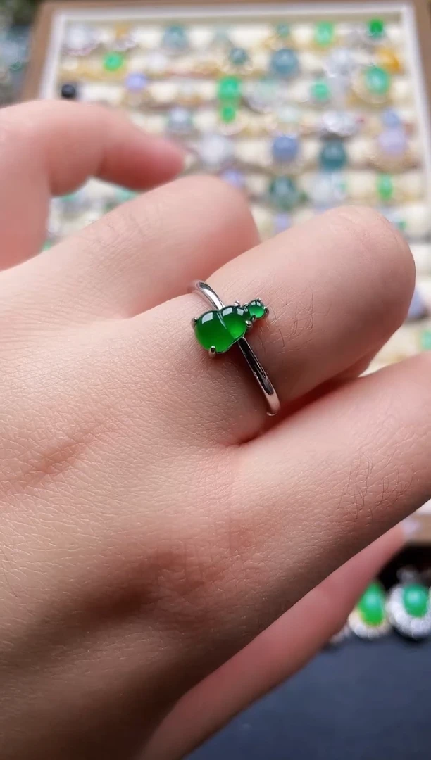 银S925镶嵌戒指翡翠31