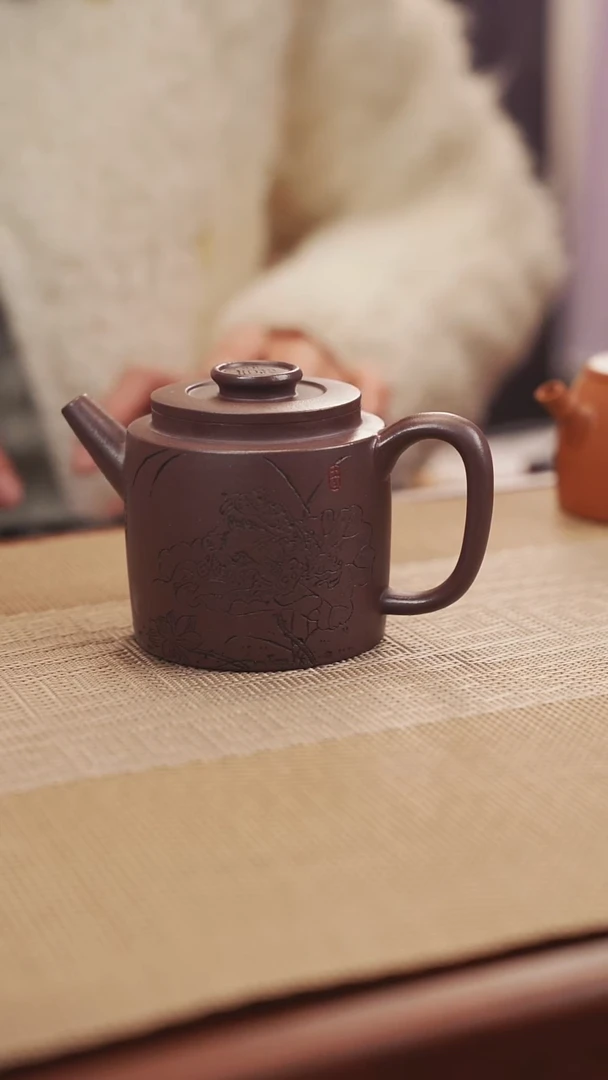 原矿招财进宝天青紫砂壶37