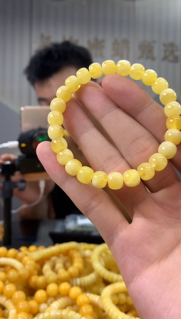 未镶嵌蜜蜡裸石手串