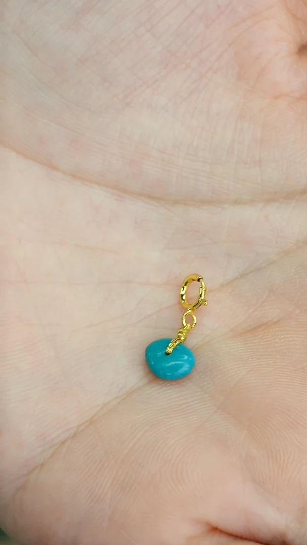 银S925镀金镶嵌绿松石吊坠(不含链)【闫闫专属】XZ0968BZ